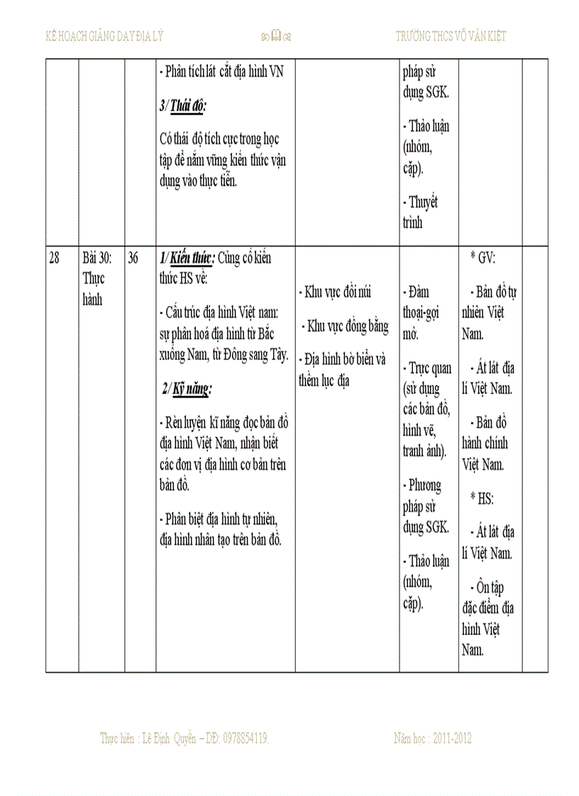 image for page Sổ kế hoạch dạy học môn địa lý THCS của Quyền đây