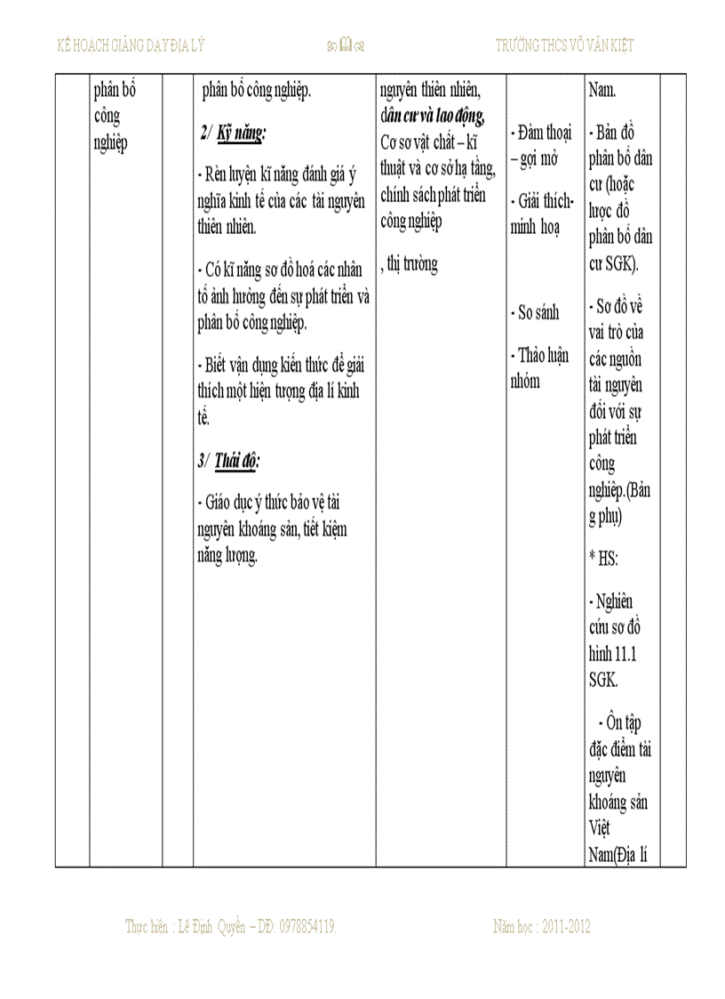 image for page Sổ kế hoạch dạy học môn địa lý THCS của Quyền đây