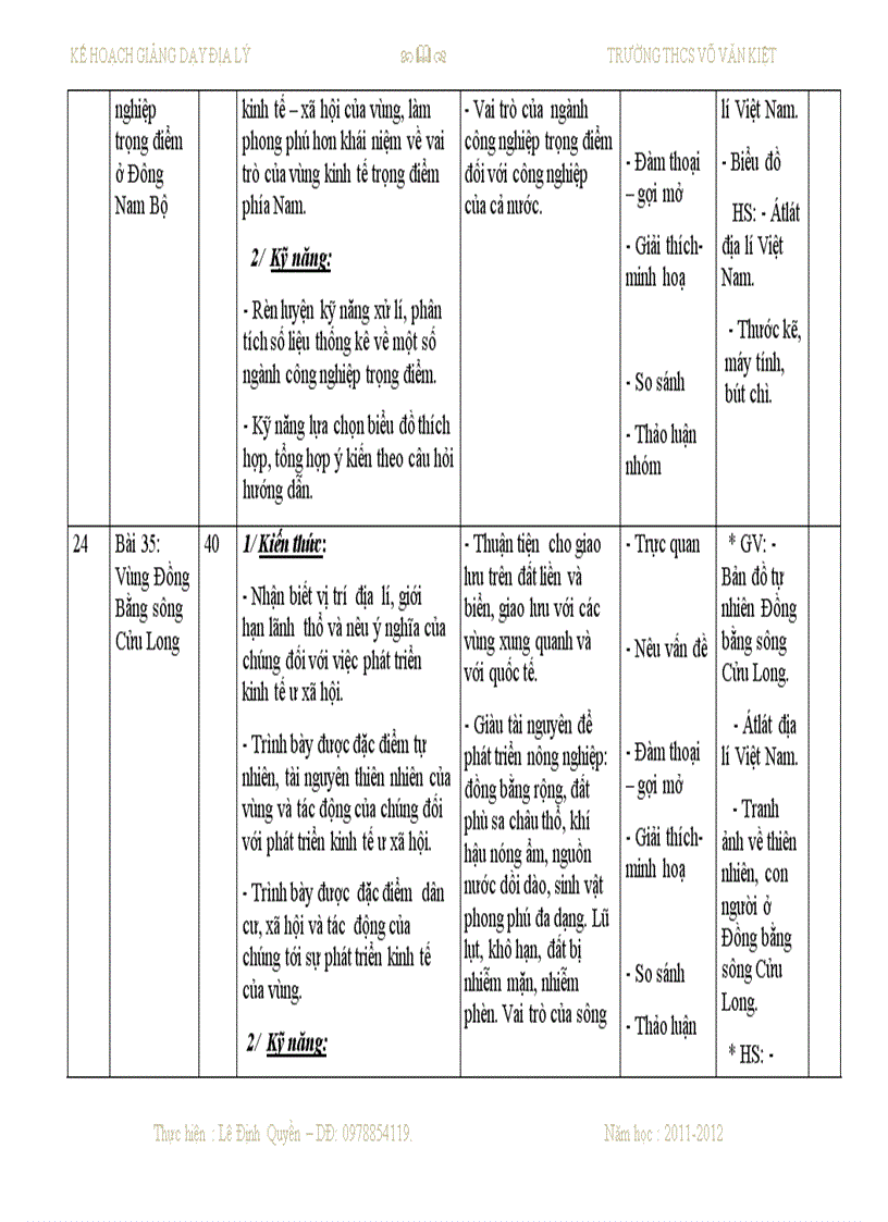 image for page Sổ kế hoạch dạy học môn địa lý THCS của Quyền đây