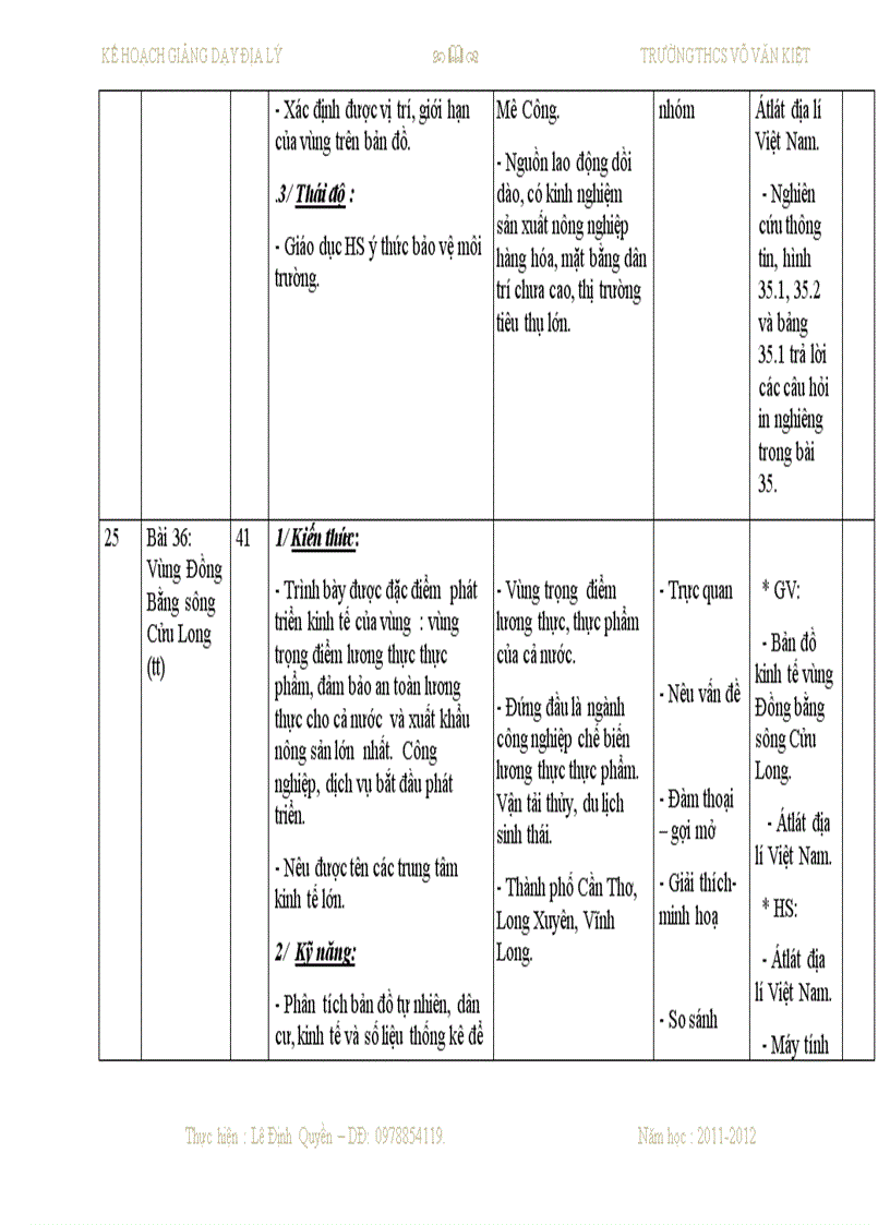 image for page Sổ kế hoạch dạy học môn địa lý THCS của Quyền đây
