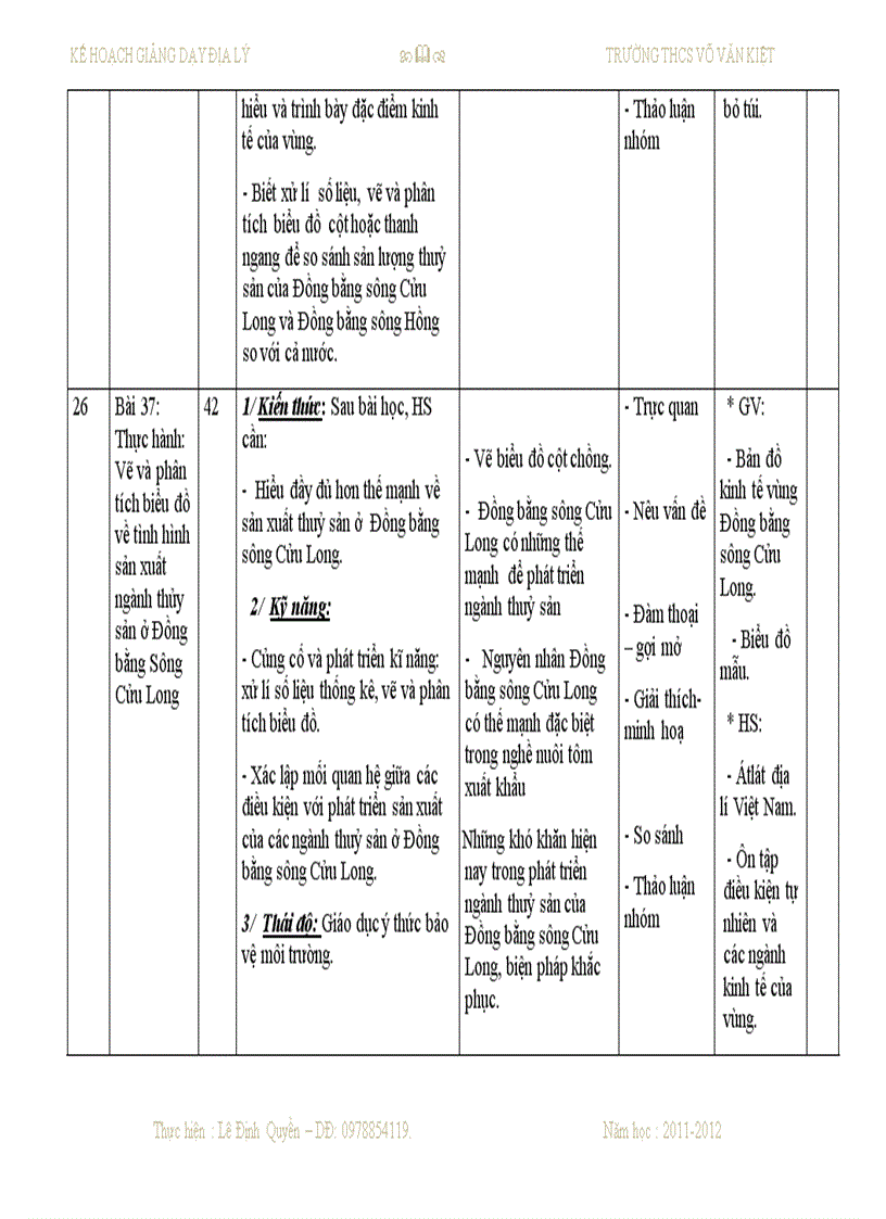 image for page Sổ kế hoạch dạy học môn địa lý THCS của Quyền đây