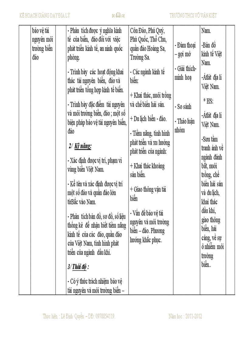 image for page Sổ kế hoạch dạy học môn địa lý THCS của Quyền đây