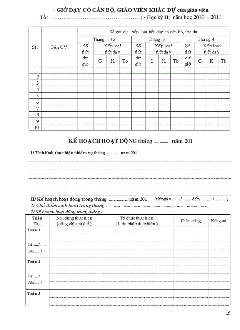 image for page Sổ kế hoạch hoạt động chuyên môn