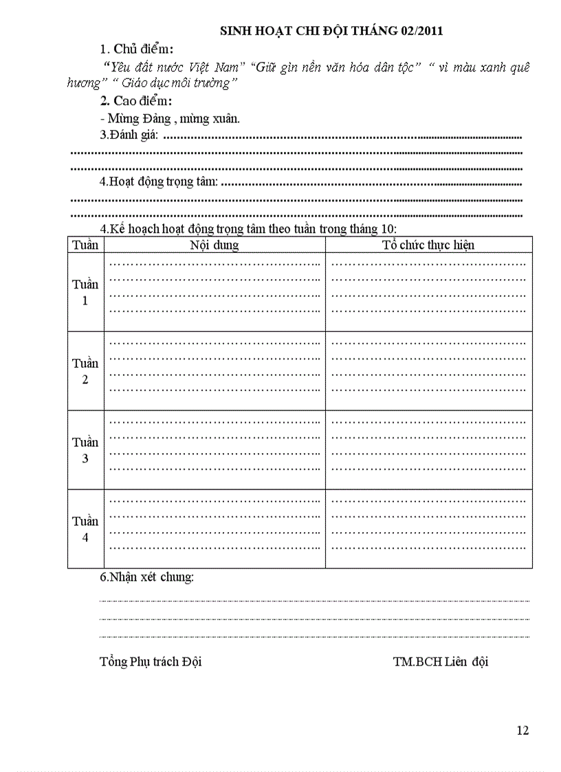 image for page Sổ kế hoạch Liên đội mới 2010 2011