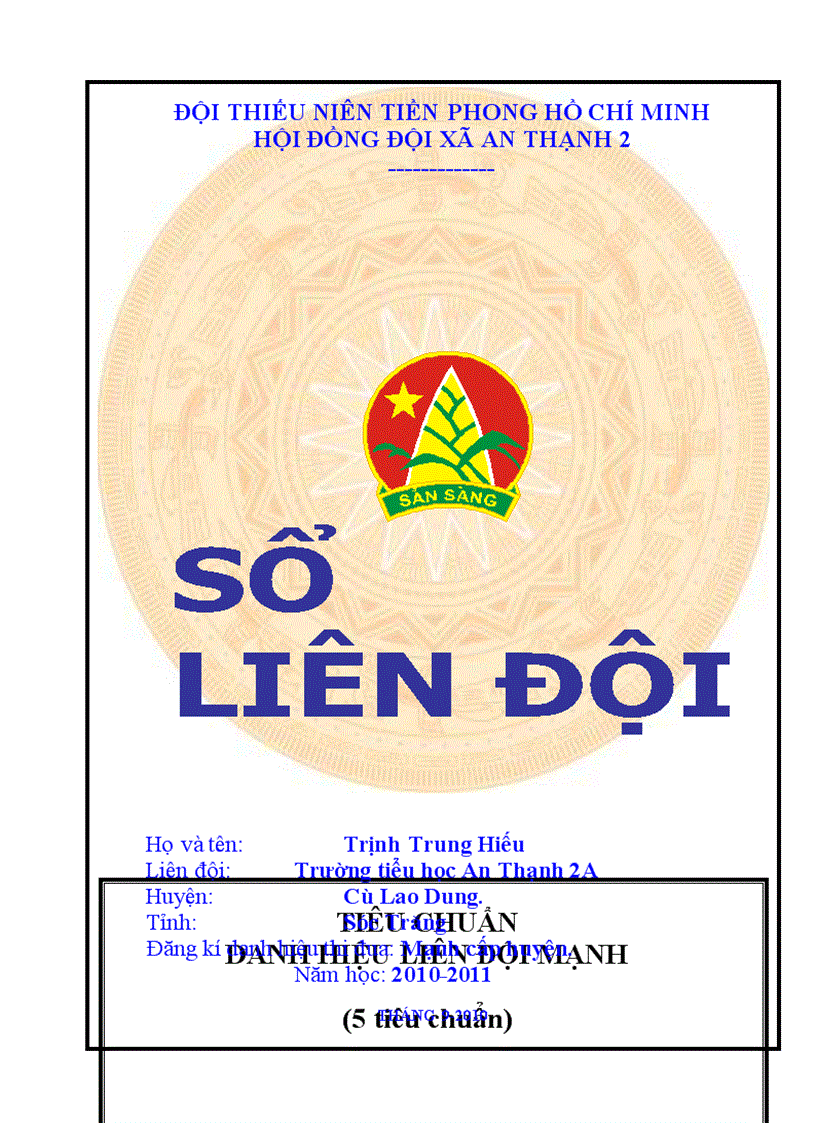 image for page Sổ liên đội 2010 2011 1