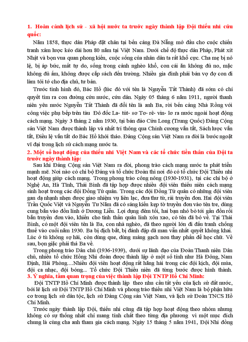 image for page Sơ lược lịch sử đội tntp hồ chí minh