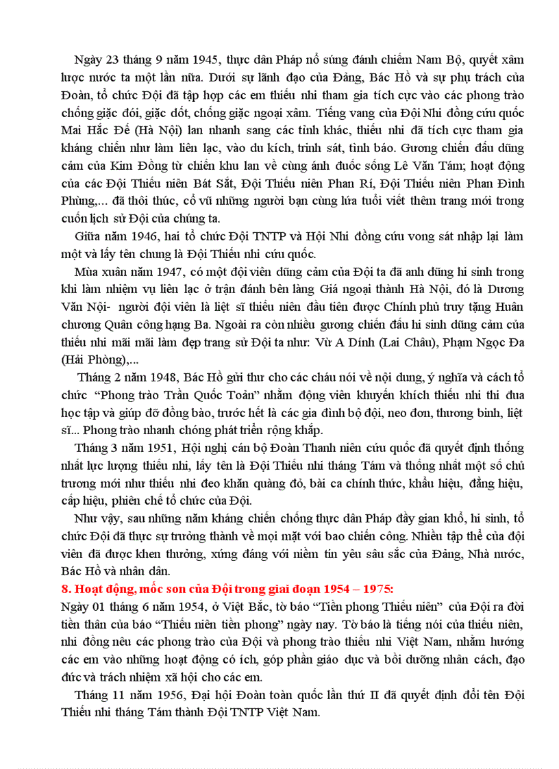 image for page Sơ lược lịch sử đội tntp hồ chí minh