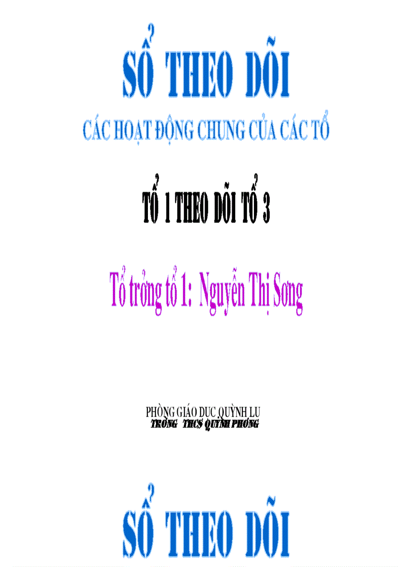 image for page Sổ theo dõi thi đua các HĐ của HS THCS