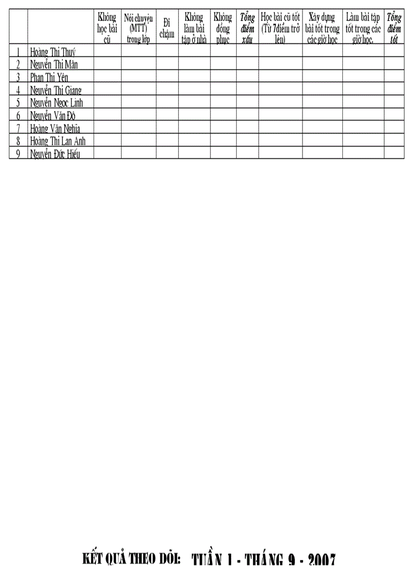 image for page Sổ theo dõi thi đua các HĐ của HS THCS