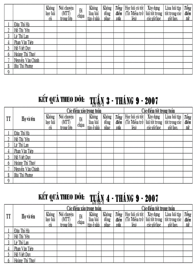 image for page Sổ theo dõi thi đua các HĐ của HS THCS