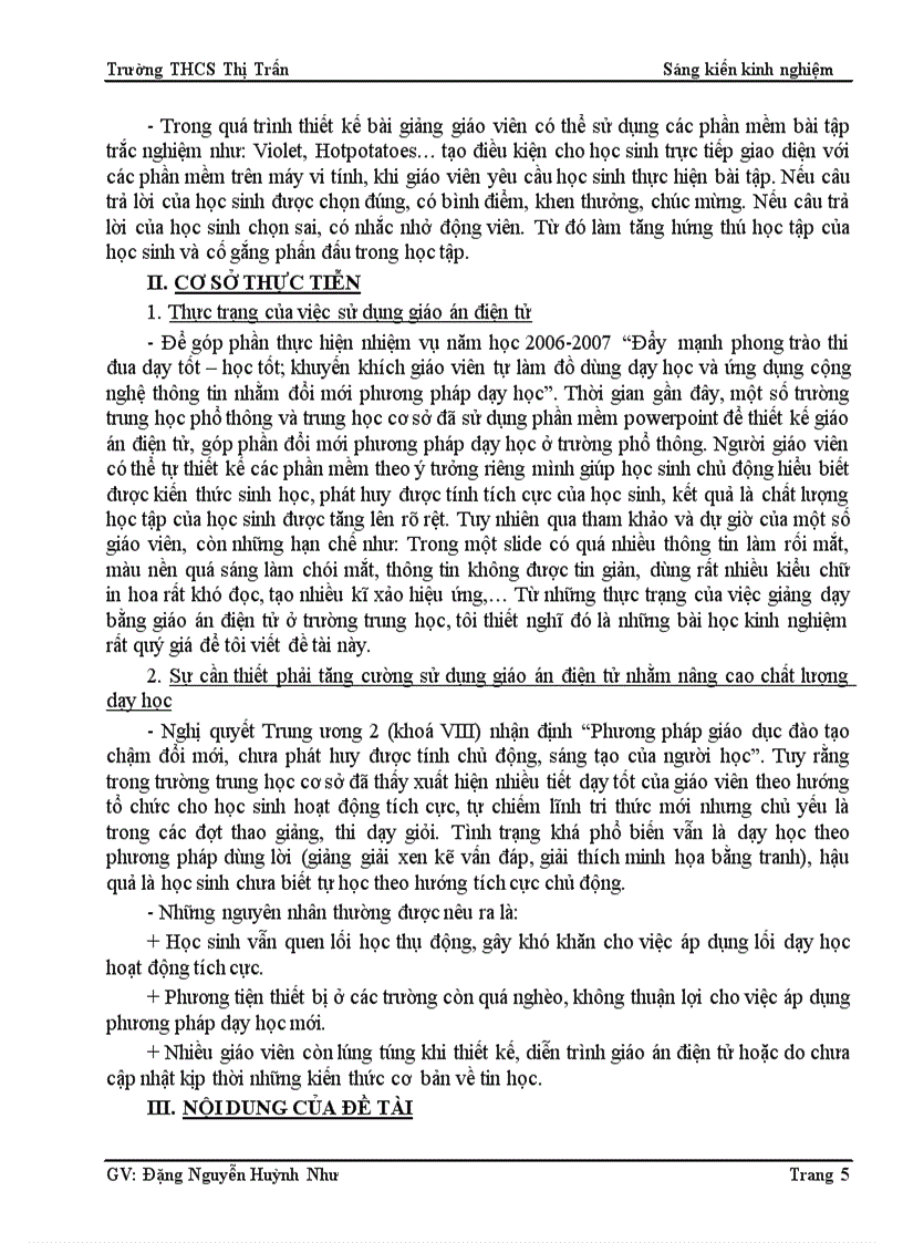 image for page Sử dụng các phần mềm tin học để nâng cao hiệu quả dạy học môn Sinh học lớp 7 ở trường THCS