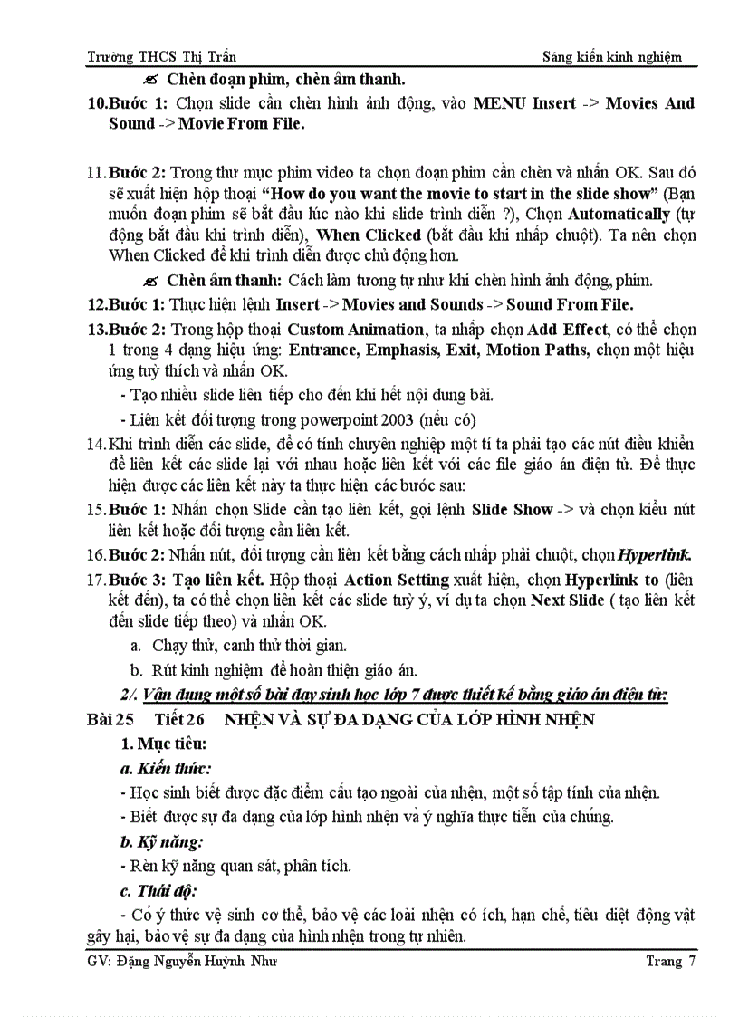 image for page Sử dụng các phần mềm tin học để nâng cao hiệu quả dạy học môn Sinh học lớp 7 ở trường THCS