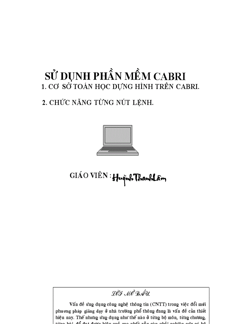 image for page Su dung phan memCABRI