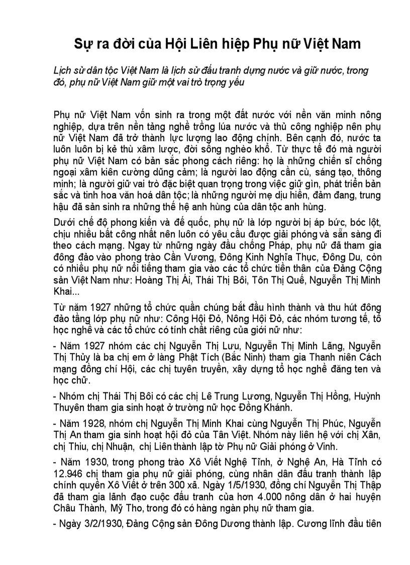 image for page Su ra doi hoi lhpn viet nam