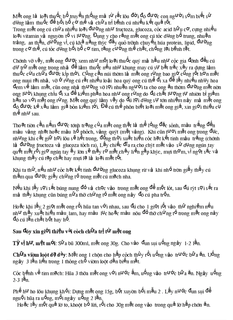 image for page Tác dụng tuyệt vời của Mật ong