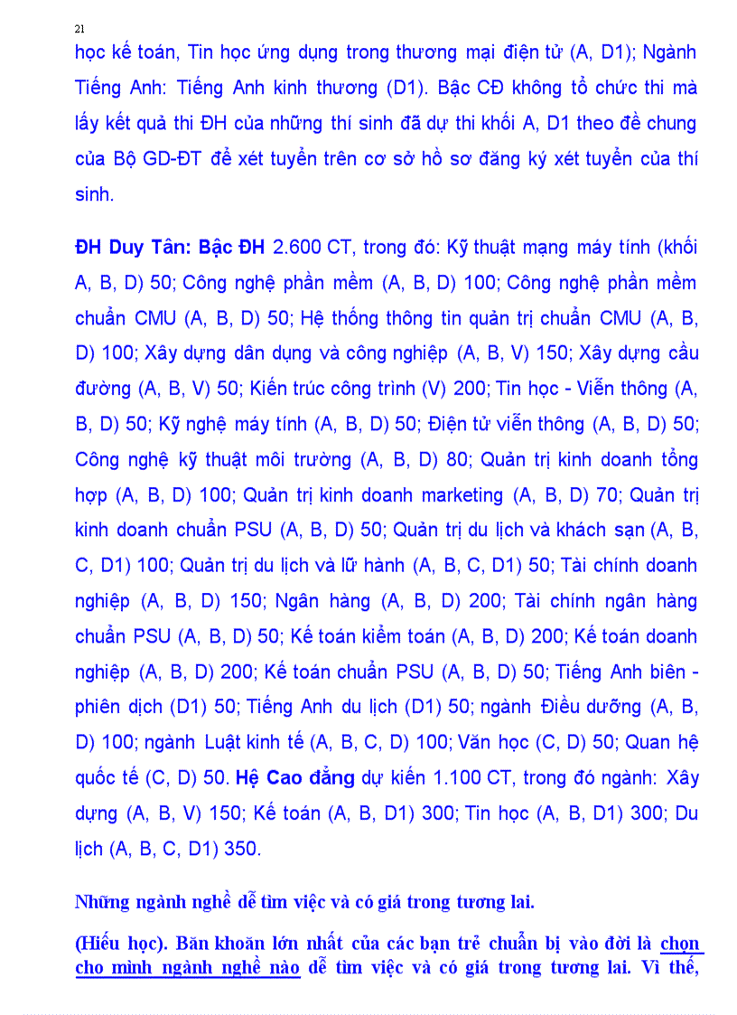 image for page Tài liệi hướng dẫn Giúp bạn chọn trường ngành thi vào CĐ Đại học dễ hơn