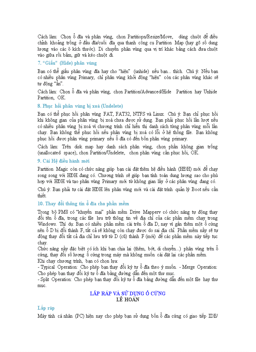 image for page Tai lieu huong dan chia o dia cung