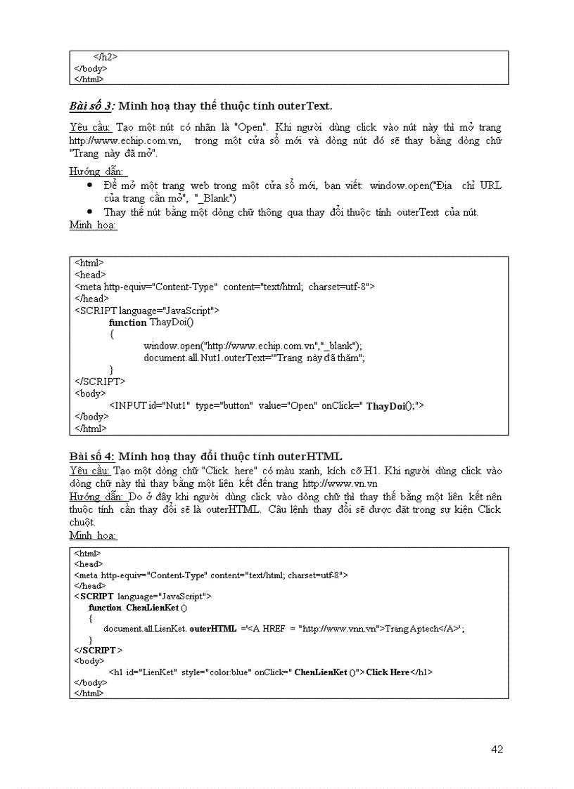 image for page Tai lieu huong dan lap trinh Web bang HTML va JavaScript