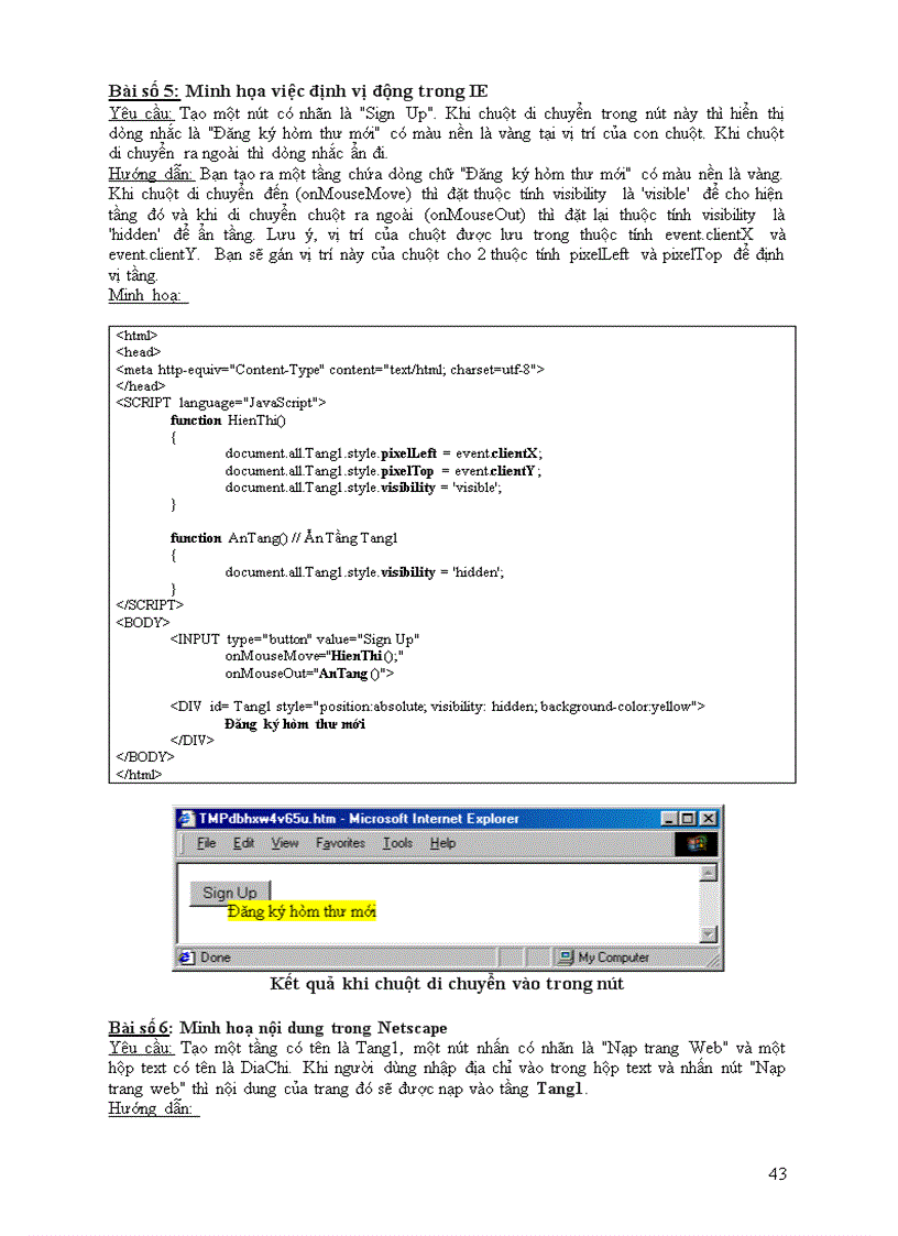 image for page Tai lieu huong dan lap trinh Web bang HTML va JavaScript