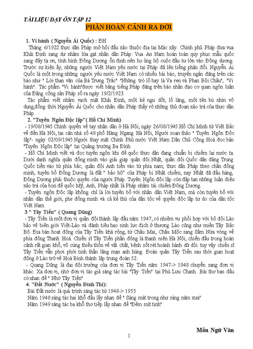 image for page Tài liệu hướng dẫn ôn tập Ngữ văn 12 Tham khảo