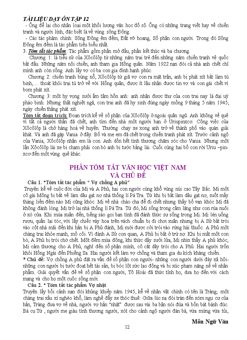 image for page Tài liệu hướng dẫn ôn tập Ngữ văn 12 Tham khảo