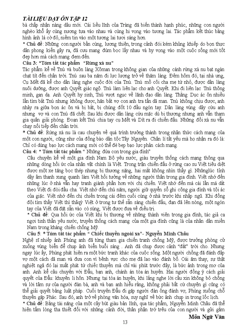 image for page Tài liệu hướng dẫn ôn tập Ngữ văn 12 Tham khảo