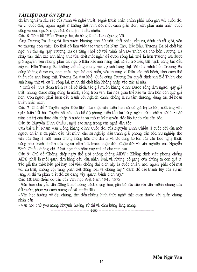 image for page Tài liệu hướng dẫn ôn tập Ngữ văn 12 Tham khảo