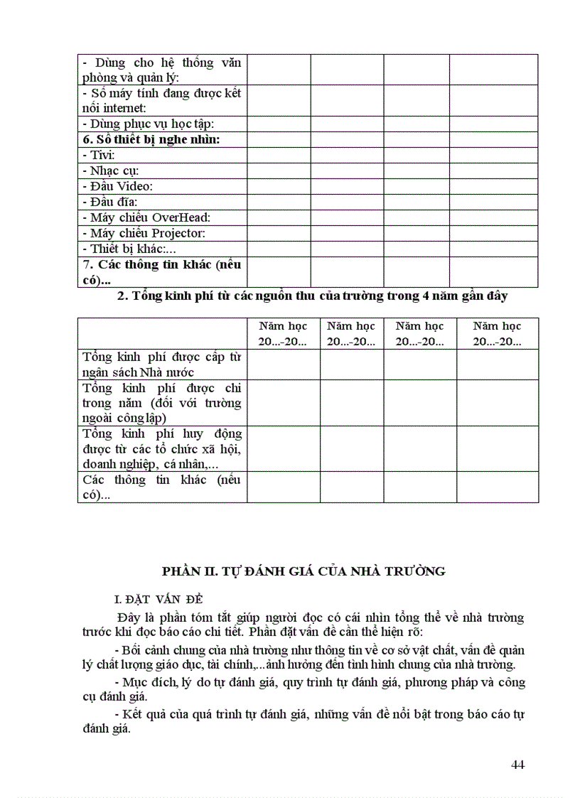 image for page Tài liệu hướng dẫn và các mẫu tự đánh giá CSGD