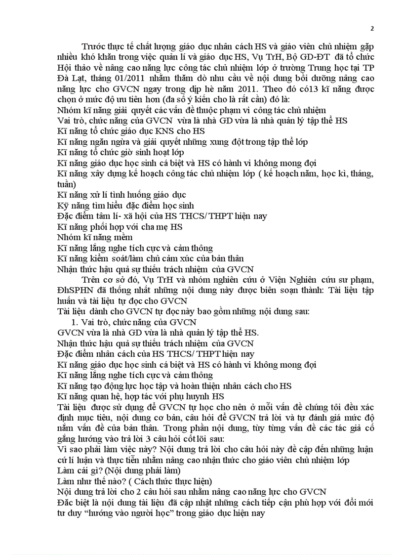 image for page Tai liệu tập huấn GVCN 2011 tập 2