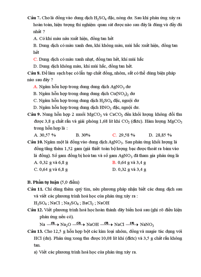 image for page Tài liệu tập huấn ra đề kiểm tra môn hóa