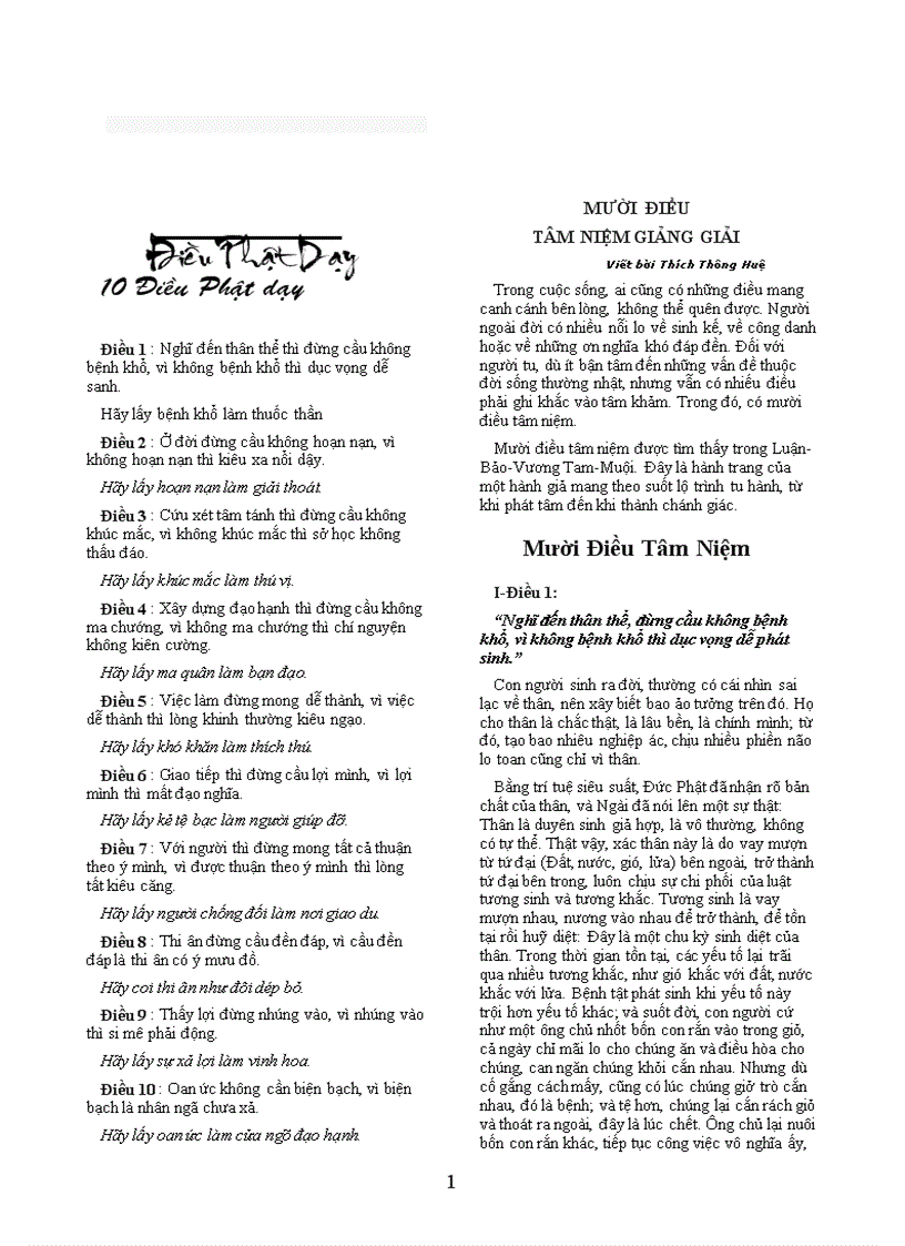 image for page Tâm niệm 10 điều phật dạy