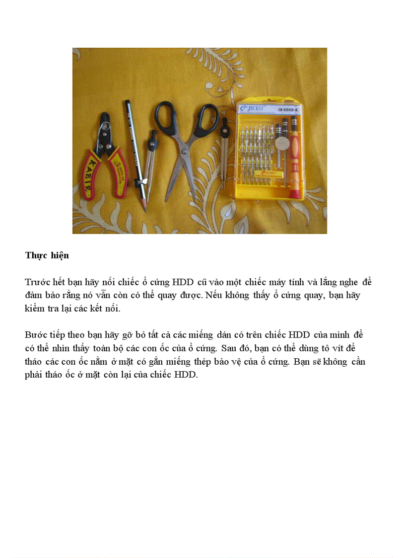 image for page Tận dụng ổ cứng hỏng làm máy gọt bút chì