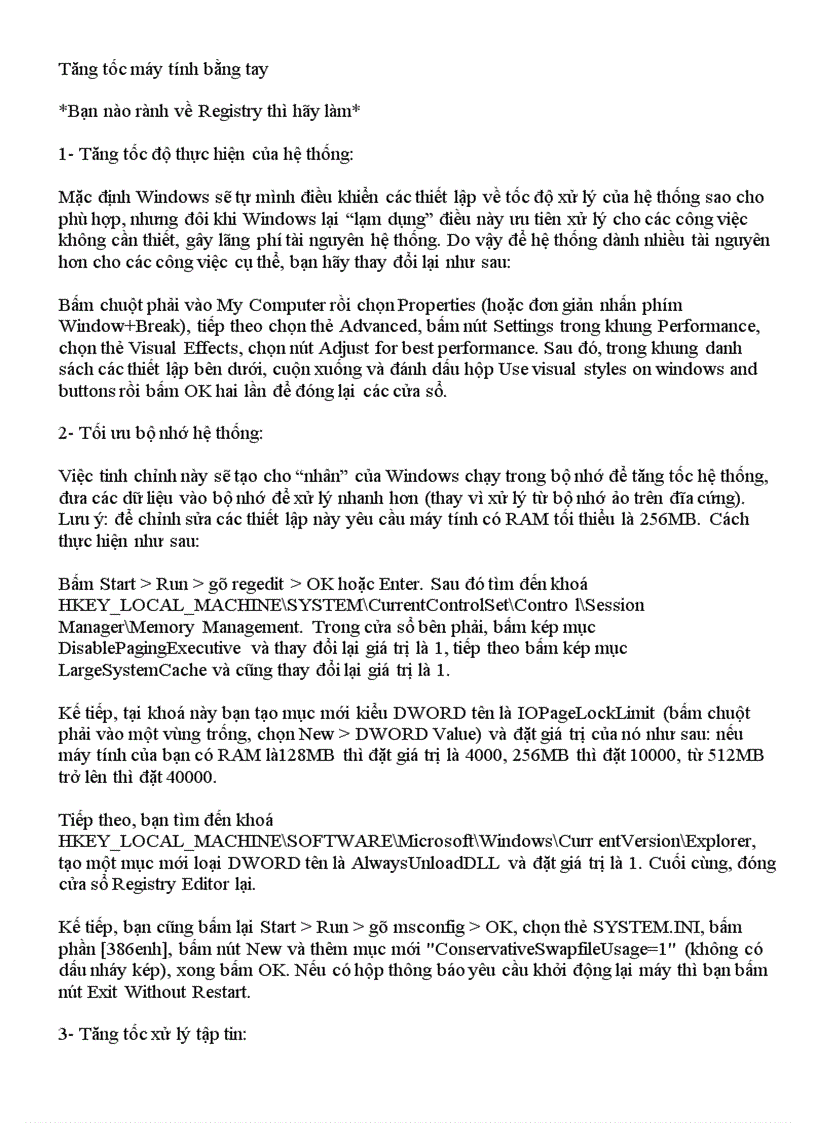 image for page Tăng tốc máy tính bằng tay