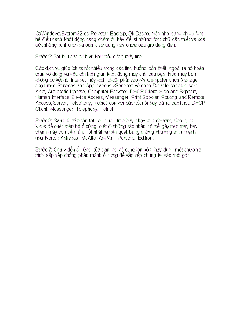 image for page Tăng tốc máy tính một cách toàn diện