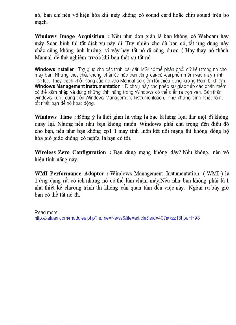 image for page Tăng tốc máy tính toàn diện với WinXP