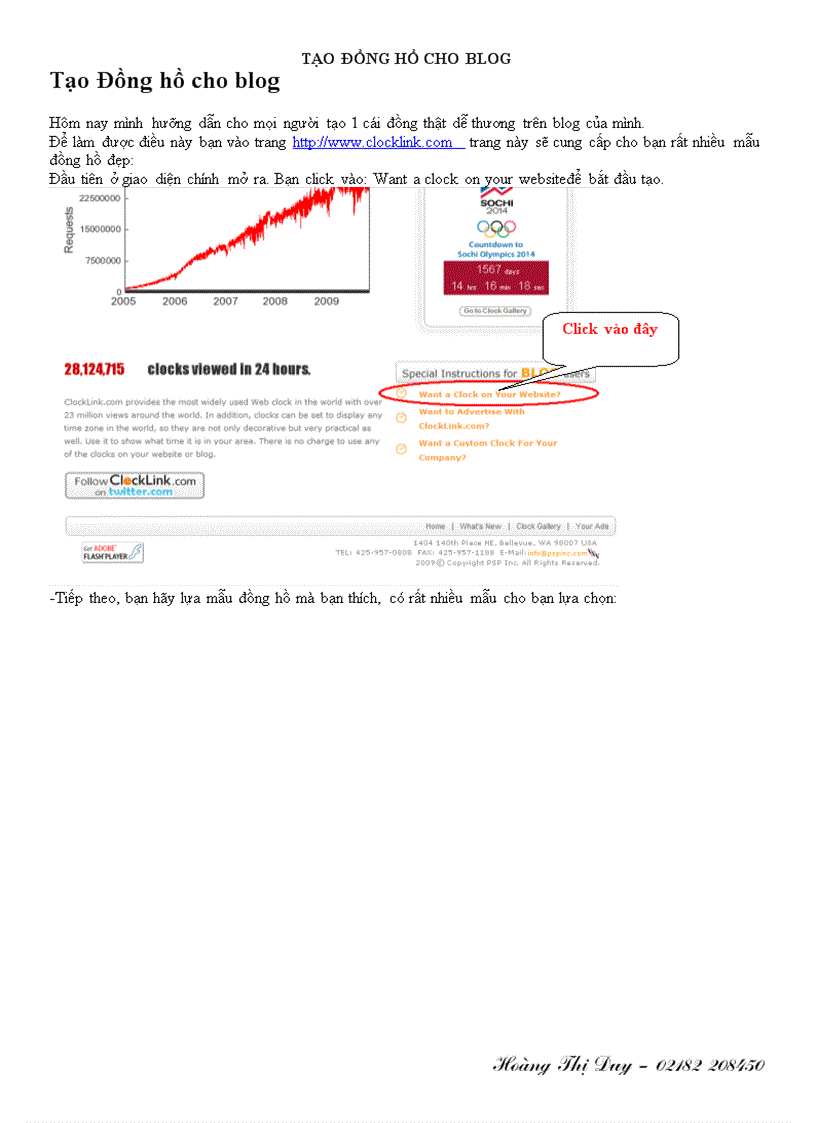 image for page Tạo Đồng hồ cho blog HOT