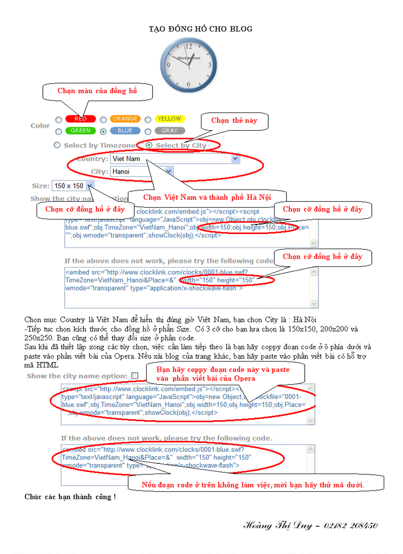 image for page Tạo Đồng hồ cho blog HOT