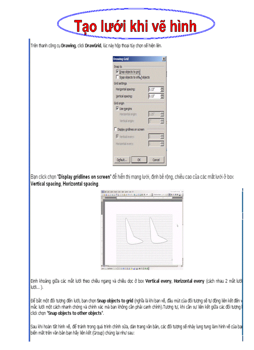 image for page Tạo lưới vẽ hình trong word