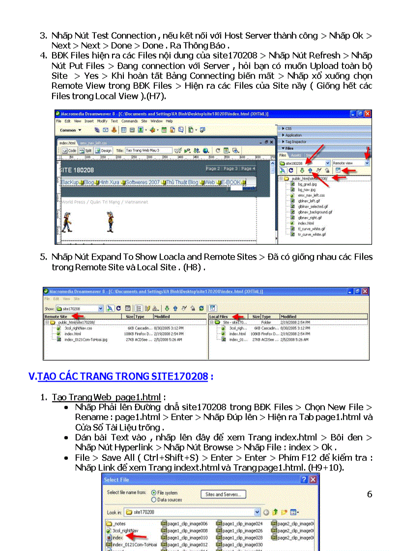 Tạo trang web có 4 trang