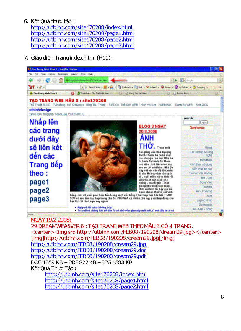 image for page Tạo trang web có 4 trang