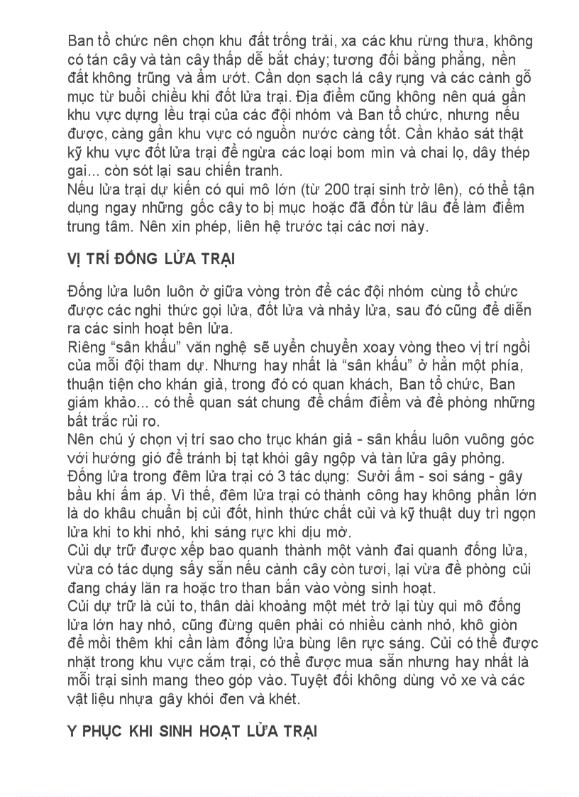 image for page Tất cả kế hoạch chương trình cho lữa trại