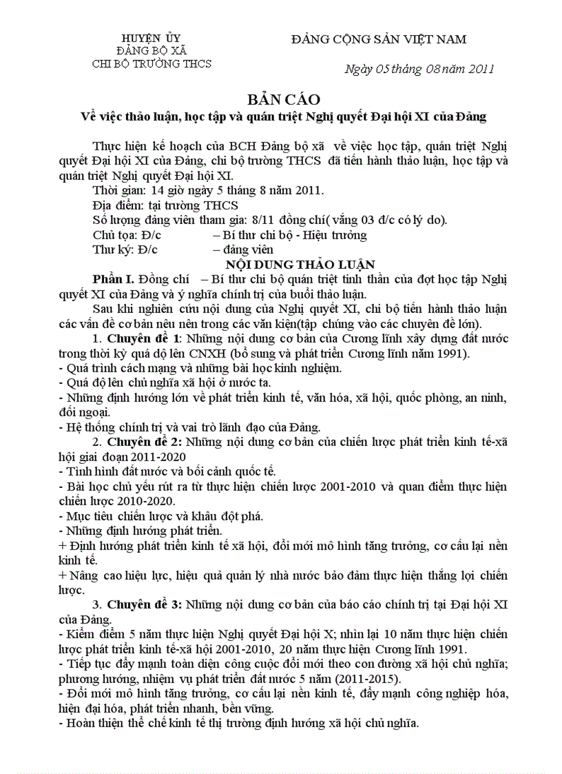 image for page Thảo luận NQ Đại hội Đảng các cấp