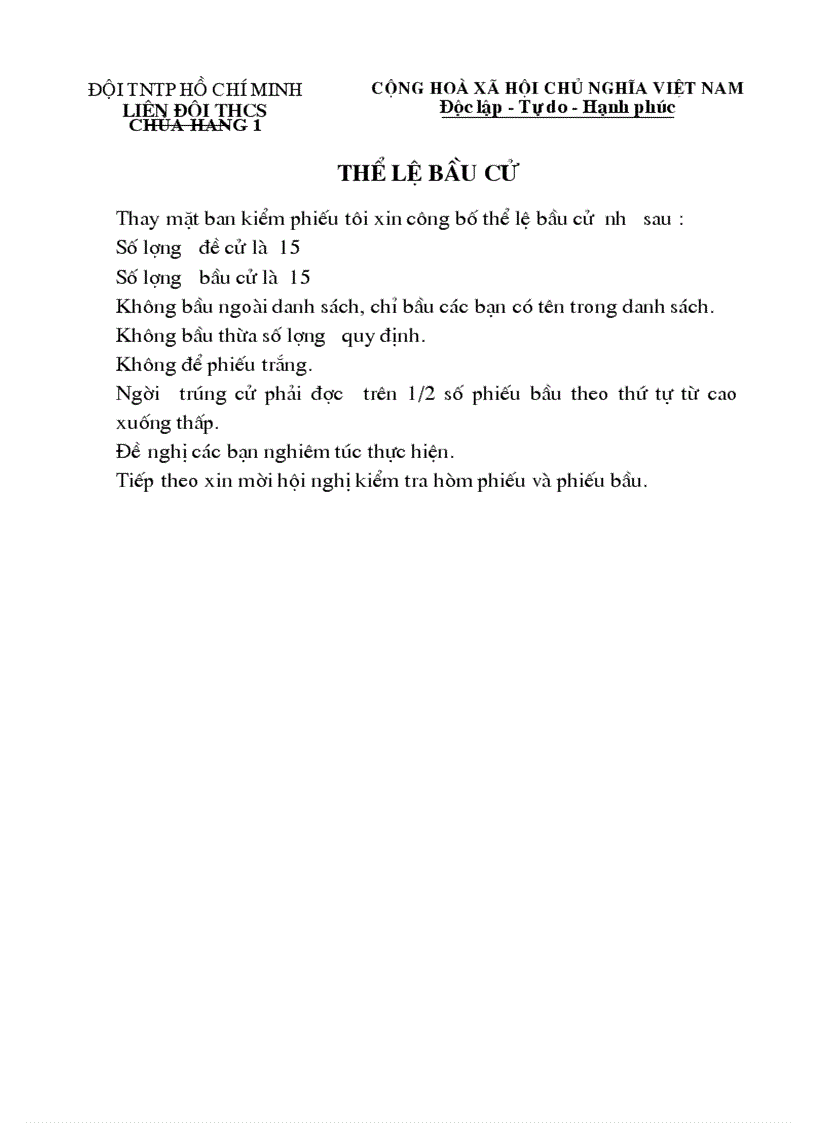 image for page Thể lệ bầu cử BCH liên đội