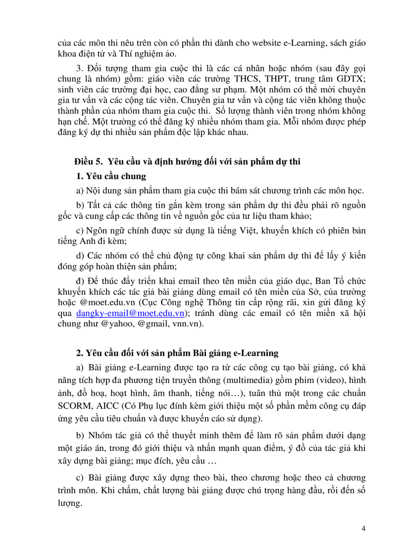 image for page Thể lệ cuộc thi thiết kế bài giảng e learning