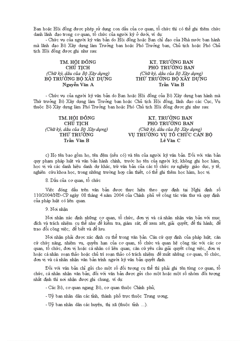 image for page Thể thức trình bày văn bản TT55