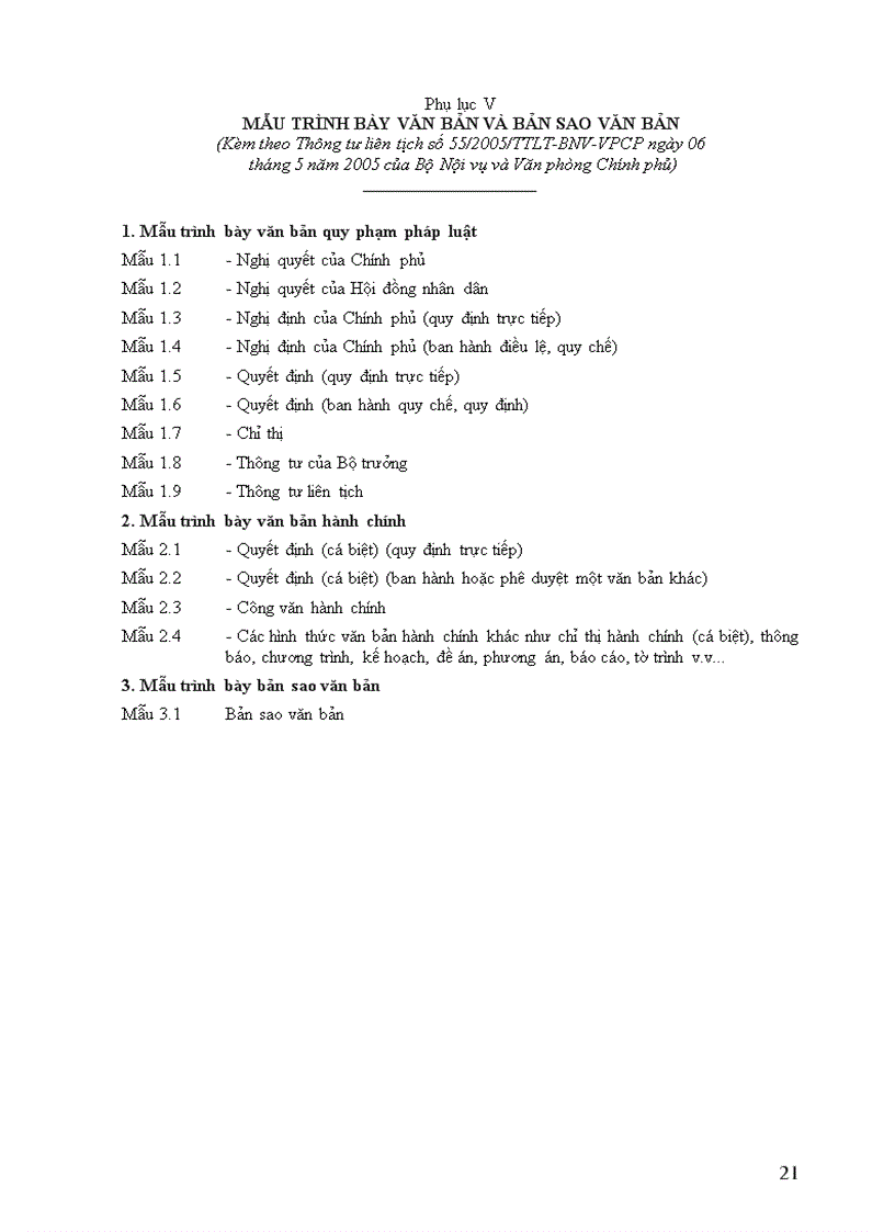 image for page Thể thức trình bày văn bản TT55