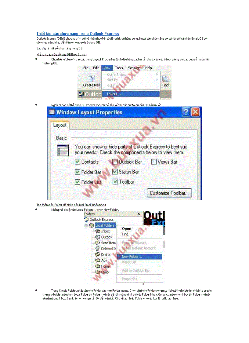 image for page Thiết lập các chức năng trong Outlook Express