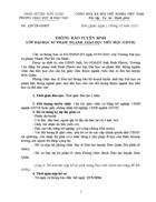 Thông báo chiêu sinh lớp ĐHGD Tiểu học