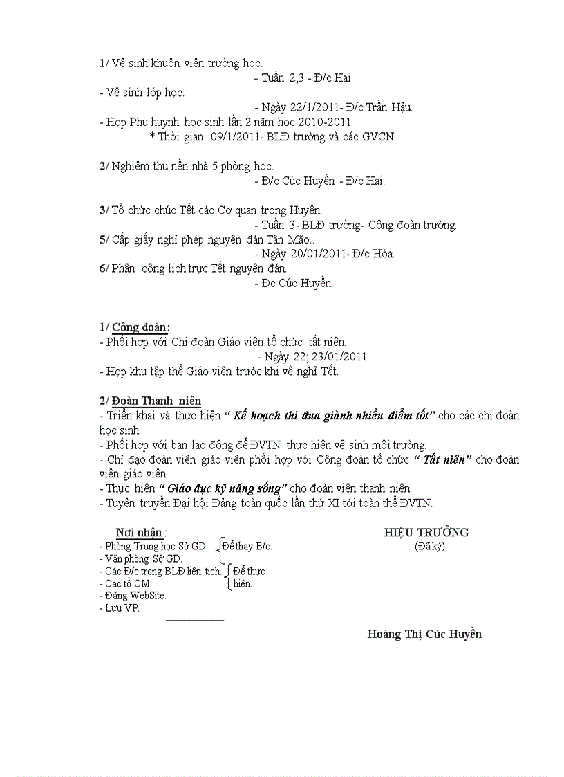 image for page Thông báo công tác tháng 01 2011