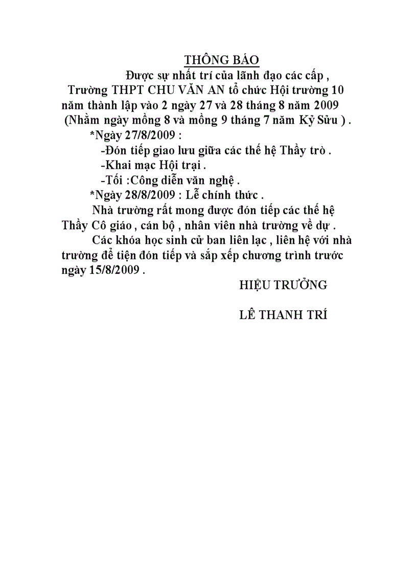 image for page Thông báo hội trường